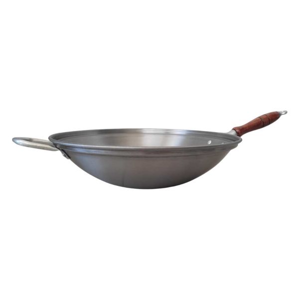 Frigideira WOK Aço Polido – Cabo de madeira - 38 cm - Image 4