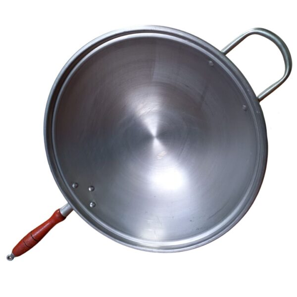 Frigideira WOK Aço Polido – Cabo de madeira - 38 cm - Image 3
