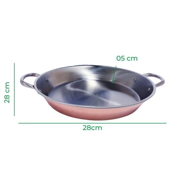Paellera 28 X 05 cm - Cobre com Inox - Image 3
