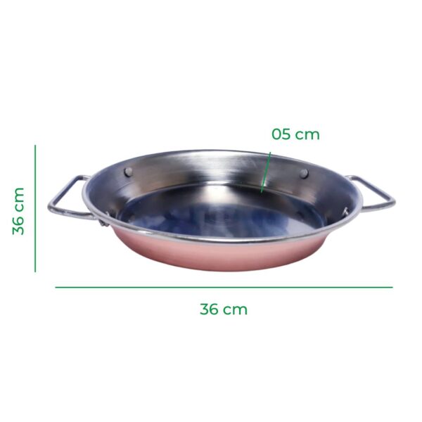 Paellera 36 X 5 cm - Cobre com Inox - Image 3